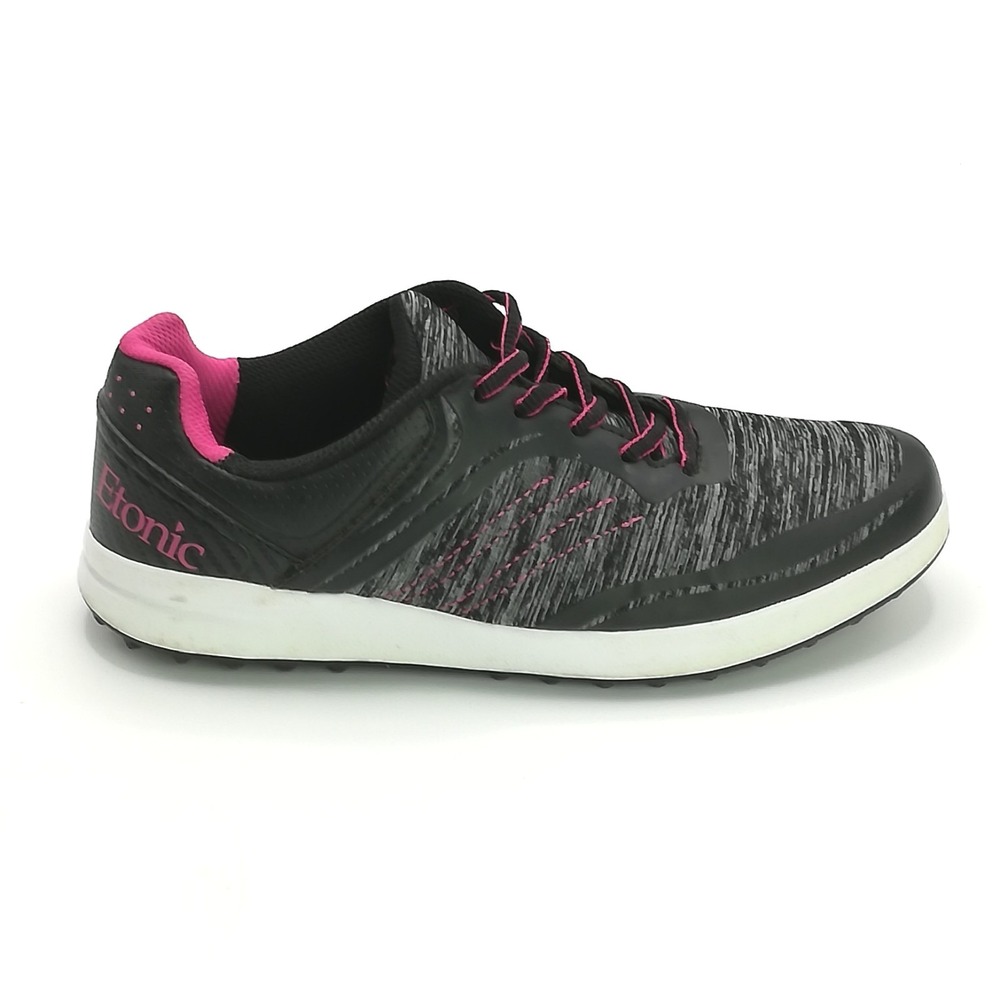 Etonic Shoes Womens Sneaker Gold Spikeless G-Sok Black Pink Colorway Lace Up 6.5